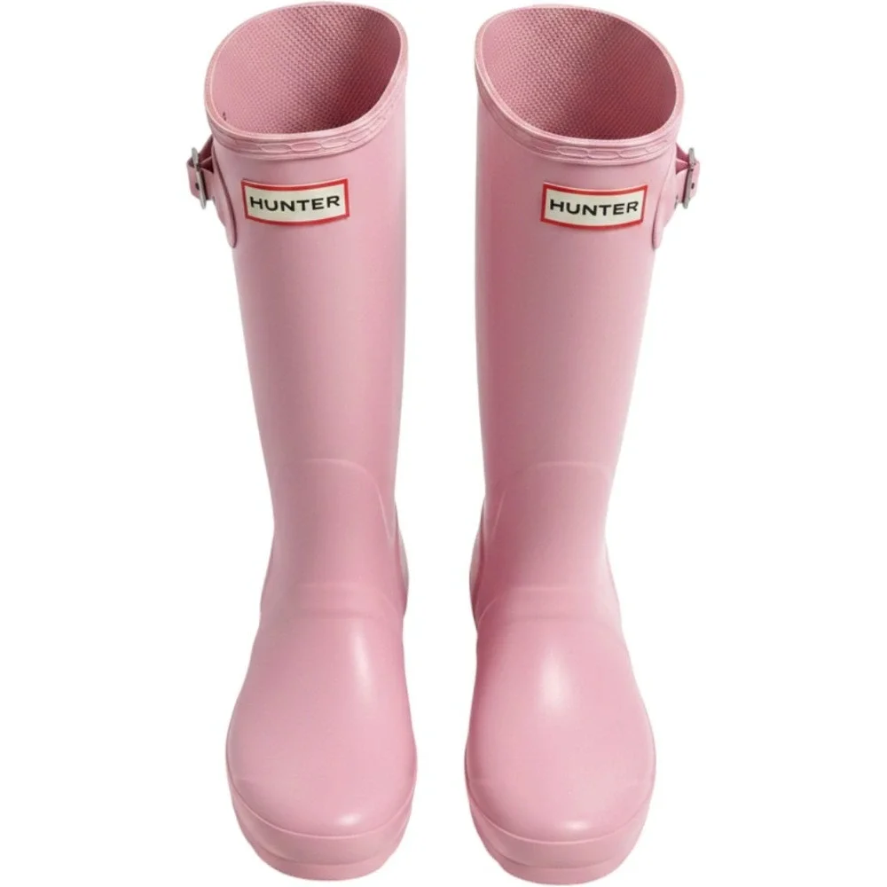 Hunter Original Kids Tall Rain Boots Pink Matte Waterproof Rubber Girls US 4